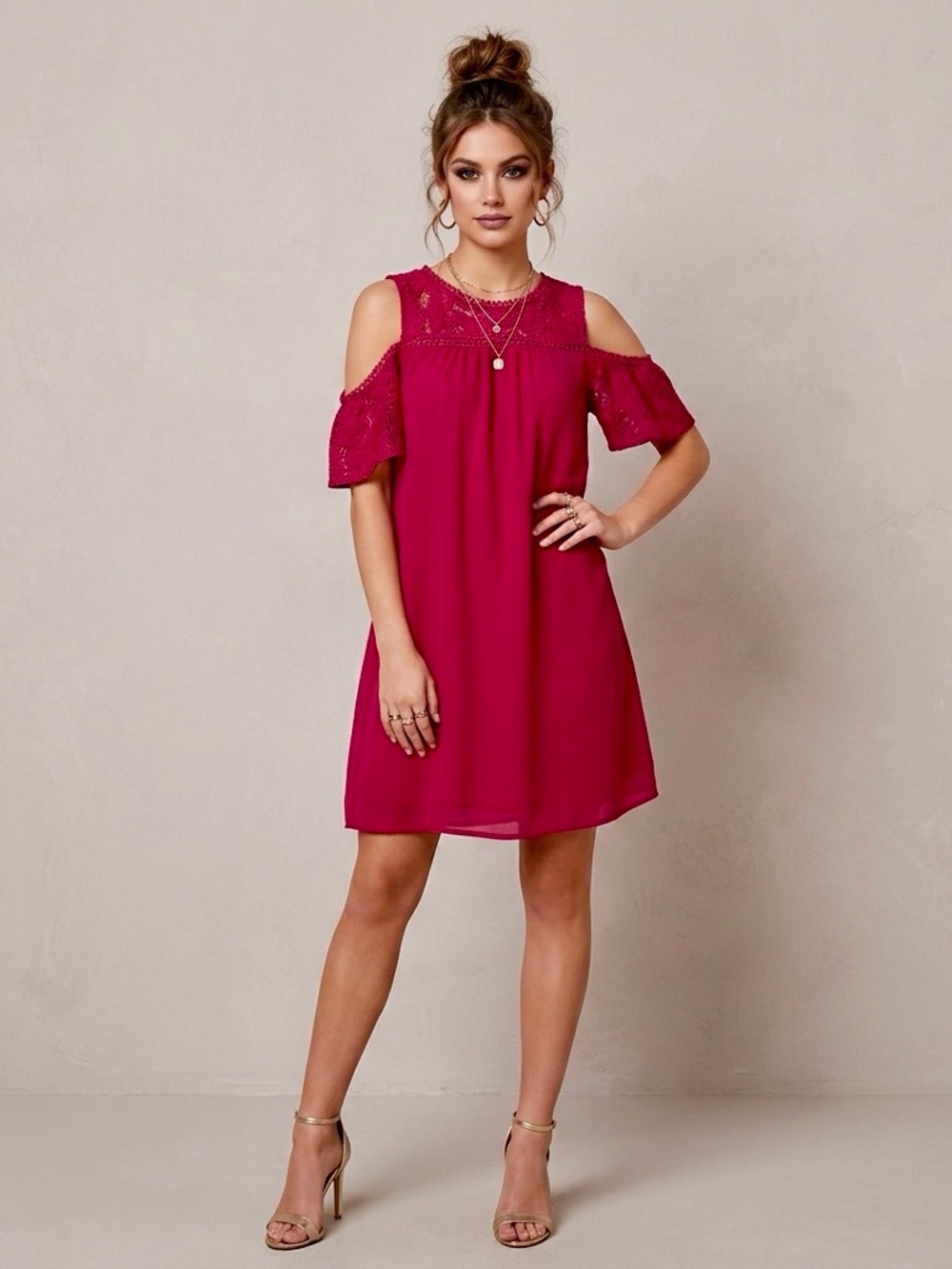 NWT As U Wish Cold Shoulder Dress Small Dark Wine Maroon Lace Boho Coquette